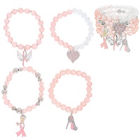 3-PACK PINK RIBBON BLACK GIRL MAGIC BRACELET SET