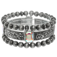 WESTERN CRYSTAL BEADED BRACELET SET