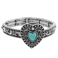 WESTERN TURQUOISE HEART BRACELET