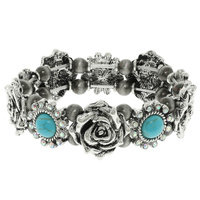 WESTERN ROSE THEMED STRETCH BRACELET