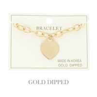 GOLD PLATED HEART CHARM BRACELET