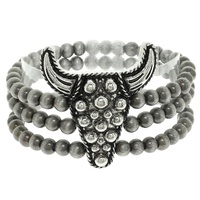 WESTERN BUBBLE STEERHEAD BEAD BRACELET