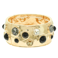 JEWELED HAMMERED FINISH BRACELET