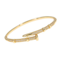 CZ PAVE HINGED NAIL BRACELET