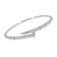 CZ PAVE HINGED NAIL BRACELET