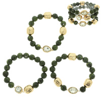 JEWELED FACETED BEAD STRETCH BRACELET