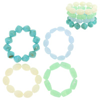 MULTI SHAPE BEAD STRETCH BRACELET SET