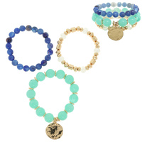 MIXED BEAD STRETCH BRACELET SET