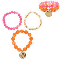 MIXED BEAD STRETCH BRACELET SET