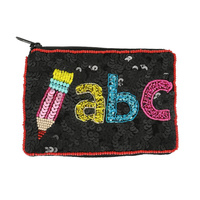 SHCOOL THEMED ABC COIN BAG