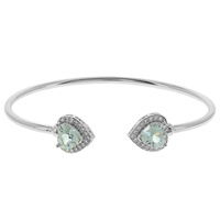CZ HEART CUFF BANGLE