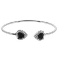 CZ HEART CUFF BANGLE