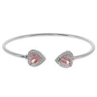 CZ HEART CUFF BANGLE