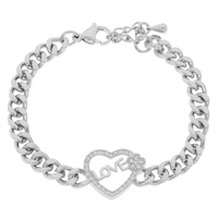 LOVE HEART CURB CHAIN BRACELET