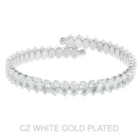 WHITE GOLD PLATED CZ TENNIS BRACELET