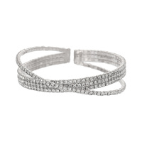 CROSS WIRE RHINESTONE BRACELET