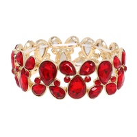 2-ROW CRYSTAL TEARDROP CUT CLUSTER BRACELET