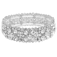 CRYSTAL GEMSTONE CIRCLE CLUSTER BRACELET