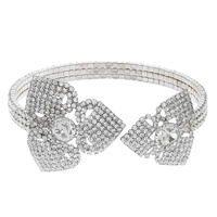RHINESTONE BOW CUFF BRACELET