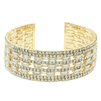 RHINESTONE WIDE CUFF BRACELET