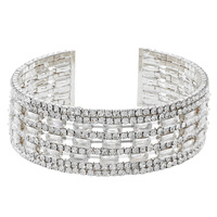 RHINESTONE WIDE CUFF BRACELET