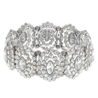 RHINESTONE BEZELED CRYSTAL STRETCH BRACELET