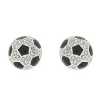 RHINESTONE SOCCER STUD EARRINGS