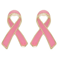 BREAST CANCER AWARENESS PINK RIBBON EARRINGS