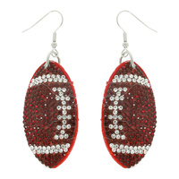 FAUX SUEDE FOOTBALL EARRINGS