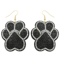 FAUX SUEDE PAW EARRINGS