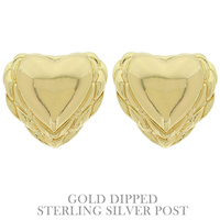 FLASH-PLATED HEART EARRINGS