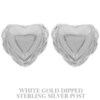 FLASH-PLATED HEART EARRINGS