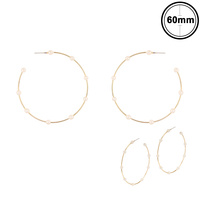 WHITE PEARL HOOP EARRINGS
