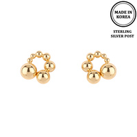 BALL HOOP POST EARRINGS