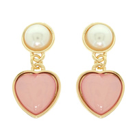 JEWELED TWO-TIER HEART EARRINGS