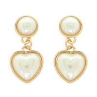JEWELED TWO-TIER HEART EARRINGS