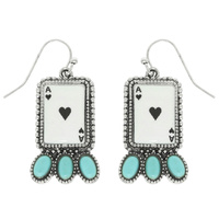 WESTERN ACE OF SPADES DANGLE EARRINGS
