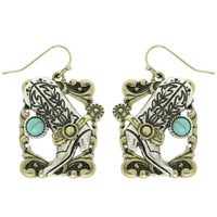 WESTERN COWBOY BOOTS DANGLE EARRINGS