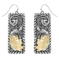 WESTERN SUNFLOWER BAR DANGLE EARRINGS