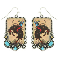 WESTERN RODEO COWBOY DANGLE EARRINGS