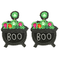 HALLOWEEN BOO CAULDRON POST EARRINGS