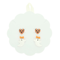 HALLOWEEN HEART AND GHOST EARRING SET