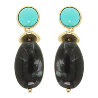 JEWELED OVAL POST DANGLE EARRINGS