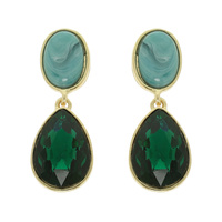 JEWELED TEARDROP DANGLE EARRINGS