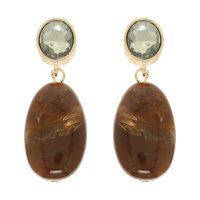 JEWELED OVAL POST DANGLE EARRINGS