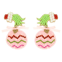 CHRISTMAS GRINCH ORNAMENT EARRINGS