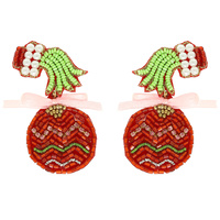 CHRISTMAS GRINCH ORNAMENT EARRINGS
