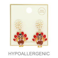GOLD DIPPED THANKSGIVING TURKEY EARRINGS