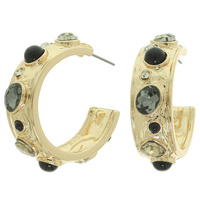 MULTICOLOR CRYSTAL HOOP EARRINGS