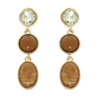 MULTICOLOR CABOCHON DROP EARRINGS